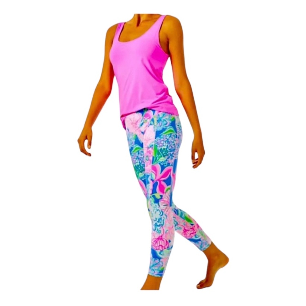 Lilly Pulitzer Weekender Midi Leggings Peony for Your Thoughts Sz XXL Luxletic